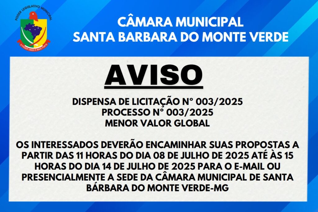 AVISO DE DISPENSA DE LICITAÇÃO N° 03/2025
