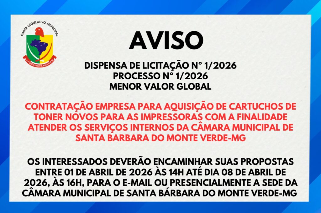 Dispensa de Licitação nº 01/2026